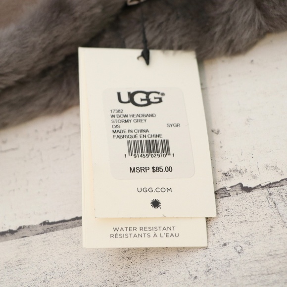 Ugg Bow Headband Stormy Gray OS new - Picture 2 of 7